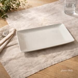 IKEA 365+ White Ceramic Platter 8"x14" Lovisa Wattman Design 20370 Serveware